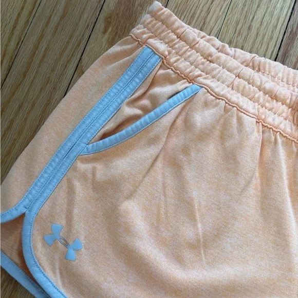 Under Armour Light Orange Women's Athletic Shorts - Picture 2 of 3